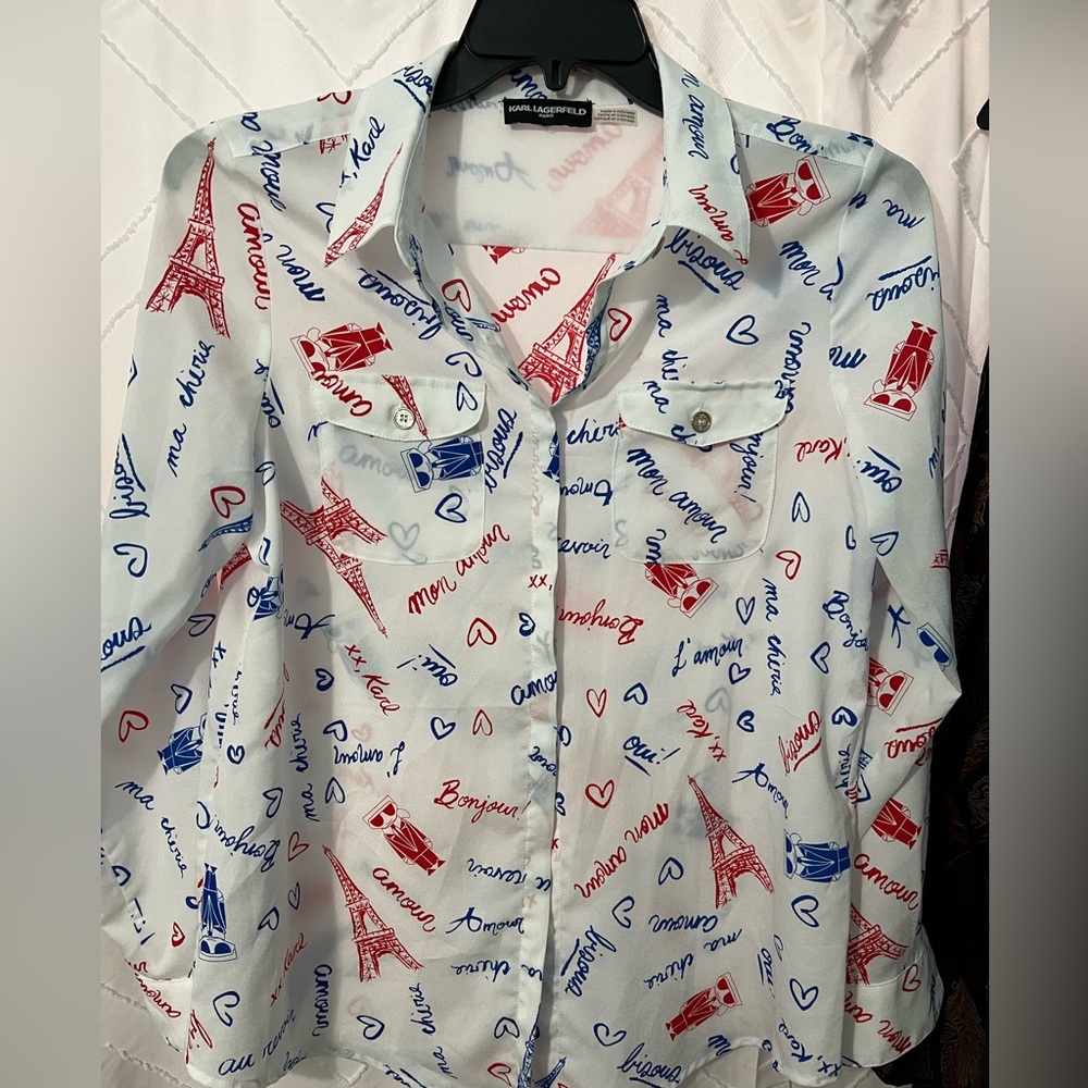 Women’s Karl Lagerfeld Long-Sleeve Button Shirt